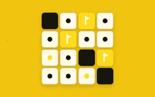 Miniatura de Minesweeper: o padrão do jogo em cores vivas sobre fundo dourado.
